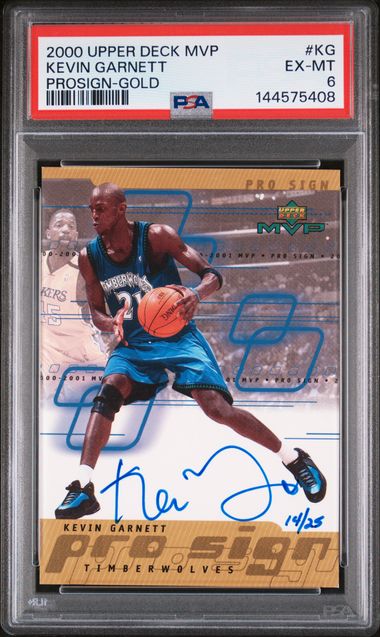 2000 Upper Deck MVP Kevin Garnett Prosign Gold Auto 14/25 #KG PSA 6