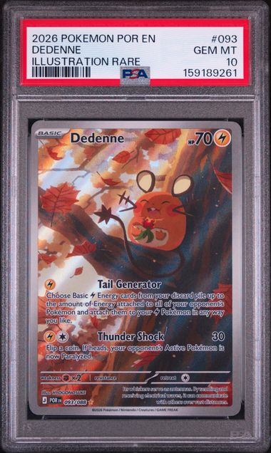 2026 POKEMON POR EN-PERFECT ORDER #093 DEDENNE ILLUSTRATION RARE PSA 10 SC1