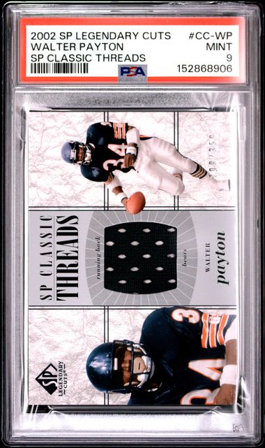 2002 Upper Deck SP Legendary Cuts Walter Payton SP Classic Threads #CC-WP PSA 9