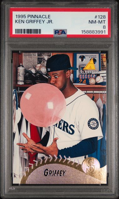 1995 PINNACLE #128 KEN GRIFFEY JR. PSA 8 SC4