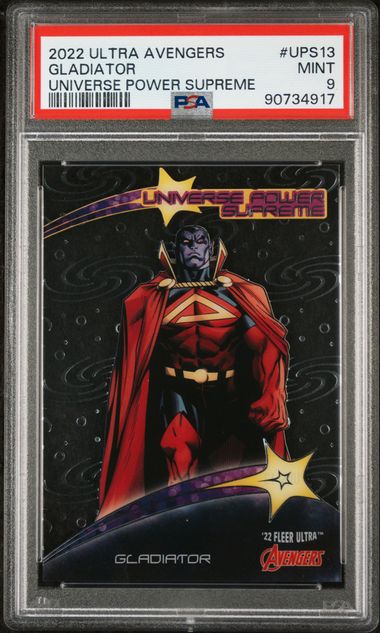 2022 FLEER ULTRA AVENGERS UNIVERSE POWER SUPREME #UPS13 GLADIATOR UNIVERSE POWER SUPREME PSA 9 SC7