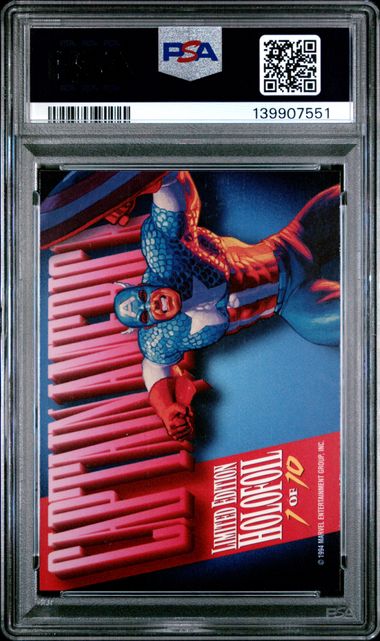 1994 MARVEL MASTERPIECES HOLOFOIL #1 CAPTAIN AMERICA HOLOFOIL-SILVER PSA 6 SC7