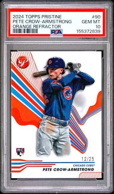 2024 TOPPS PRISTINE #90 PETE CROW-ARMSTRONG ORANGE REFRACTOR PSA 10 SC4