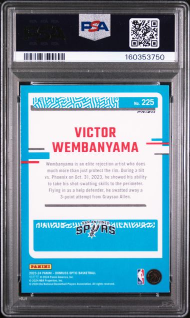 2023 PANINI DONRUSS OPTIC #225 VICTOR WEMBANYAMA HYPER PINK PSA 10 SC5
