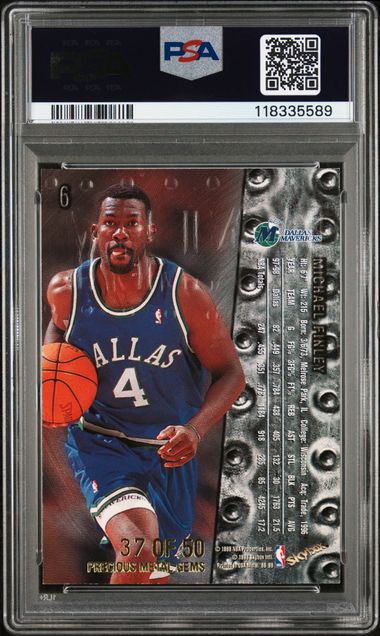 1998 Metal Universe Michael Finley Precious Metal Gems 37/50 #6 PSA 7