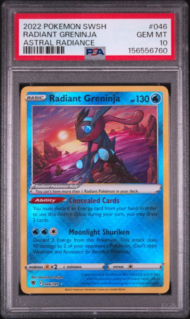 2022 POKEMON SWORD & SHIELD ASTRAL RADIANCE #046 RADIANT GRENINJA ASTRAL RADIANCE PSA 10