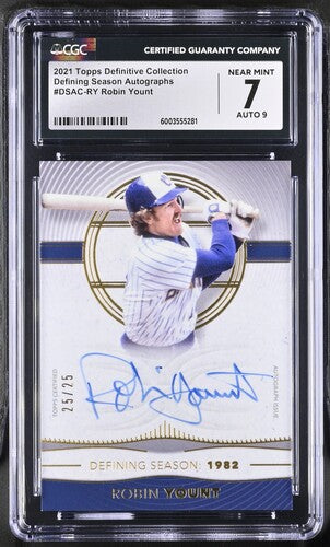 2021 Topps Definitive Collection Defining Season Autographs #DSAC-RY Robin Yount CGC 7 AUTO 9 SC3