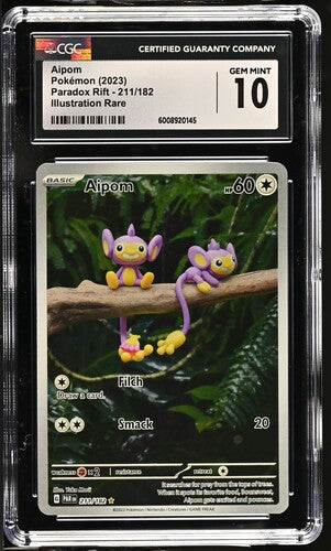 Aipom 2023 Pokemon Paradox Rift 211/182 IR Holo CGC 10 SC1