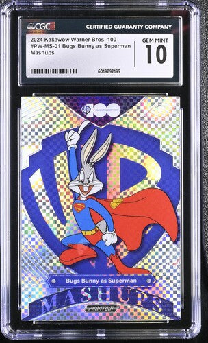 2024 Kakawow Warner Bros. 100 #PW-MS-01 Bugs Bunny as Superman Mashup CGC 10 SC7