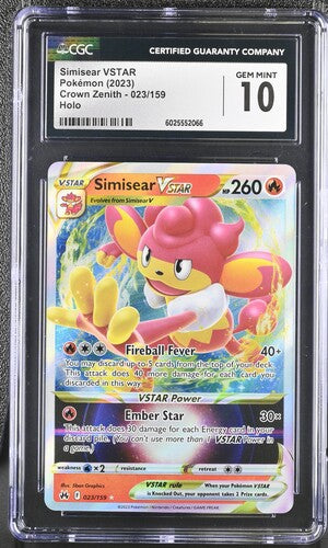 Simisear VSTAR Pokémon 2023 Crown Zenith 23/159 Holo CGC 10 Sc1