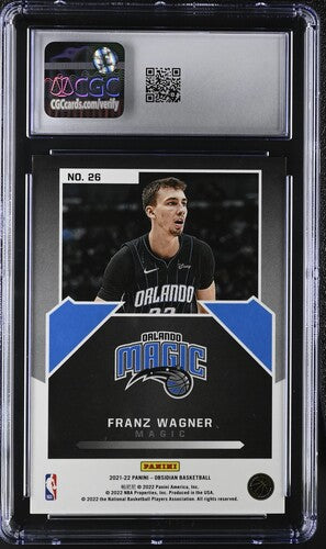 2021-22 Panini Obsidian Magnitude #26 Franz Wagner Electric Etch Green Flood CGC 10 SC5