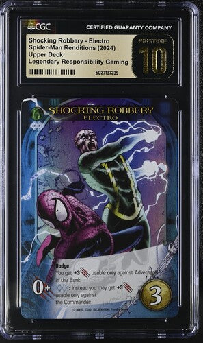 Shocking Robbery - Electro Spider-Man Renditions (2024) Upper Deck Legendary Responsibility Gaming CGC Pristine 10 SC7