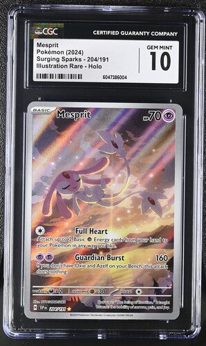 Mesprit Pokémon 2024 Surging Sparks 204/191 IR Holo CGC 10 SC1