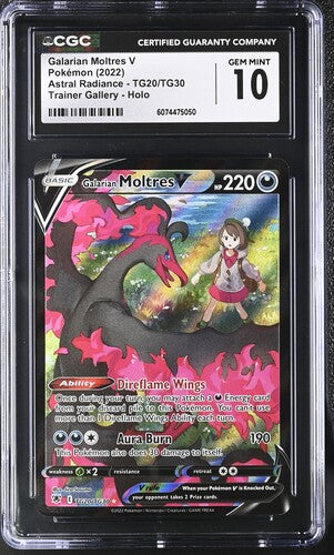 Galarian Moltres V Pokemon 2022 English Astral Radiance TG20/TG30 Trainer Gallery CGC 10 Sc1