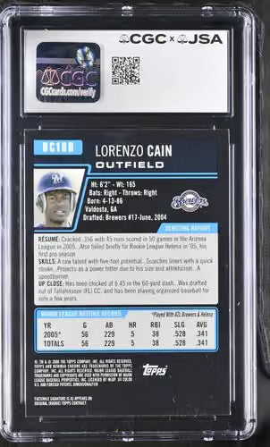 2006 Bowman Chrome Prospects Lorenzo Cain CGC 8.5 Auto 8 Authentic