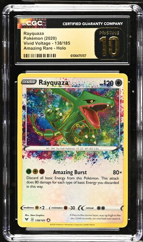 Pokemon 2020 Rayquaza amazing rare holo CGC Pristine 10
