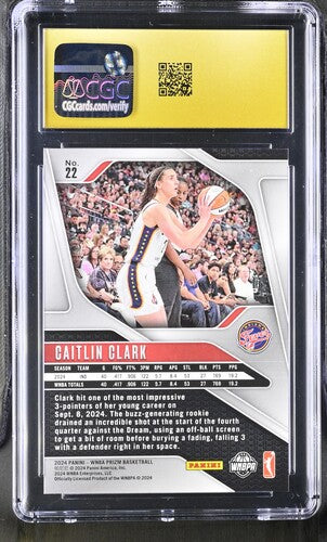 2024 Panini Prizm WNBA #22 Caitlin Clark CGC Pristine 10 SC5