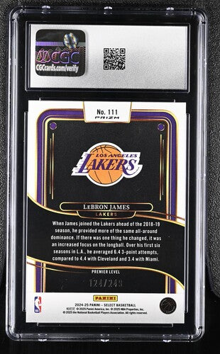 2024-25 Panini Select #111 LeBron James Purple Flash CGC 10 SC5