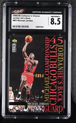 1995-1996 Michael Jordan Collector's Choice He's Back #M3 CGC 8.5