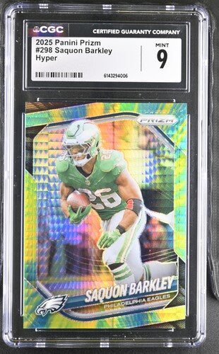 2025 Panini Prizm #298 Saquon Barkley Hyper CGC 9 SC2