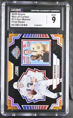 2025 Score Men of Canton #12 Dan Marino First Down CGC 9 SC2
