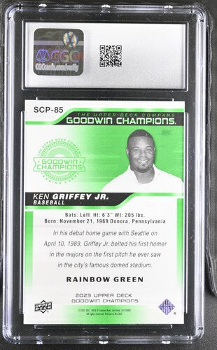 2023 Upper Deck Goodwin Champions Splash of Color #SCP-85 Ken Griffey Jr. Rainbow Green CGC 9 SC4
