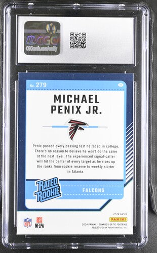 2024 Donruss Optic #279 Michael Penix Jr. Green Hyper CGC 10 SC2