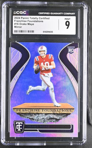 2024 Panini Totally Certified Franchise Foundations #16 Drake Maye Mirror CGC 9 SC2