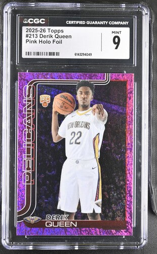 2025-26 Topps #213 Derik Queen Pink Holo Foil CGC 9 SC5
