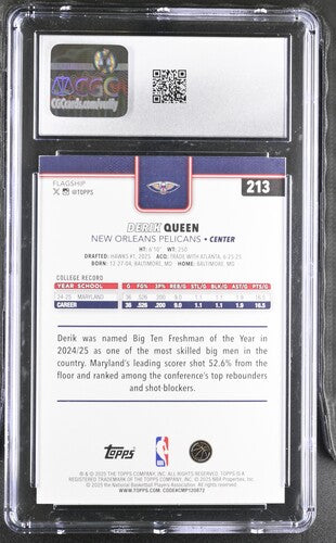 2025-26 Topps #213 Derik Queen Pink Holo Foil CGC 9 SC5