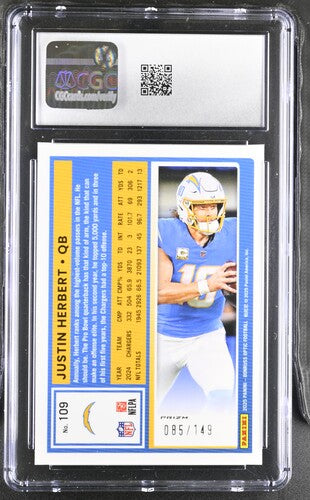 2025 DONRUSS OPTIC #109 JUSTIN HERBERT RED SGC 10 SC2