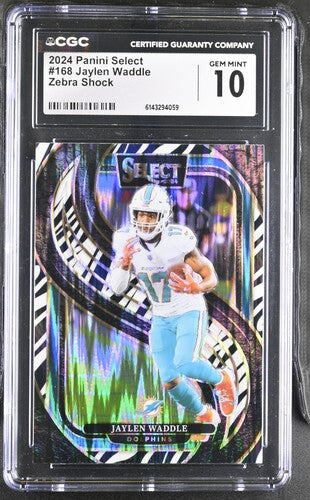 2024 PANINI SELECT #168 JAYLEN WADDLE ZEBRA SHOCK CGC 10 SC2