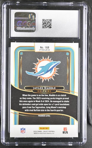 2024 PANINI SELECT #168 JAYLEN WADDLE ZEBRA SHOCK CGC 10 SC2