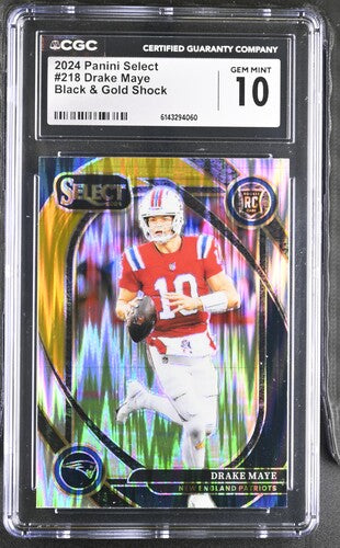 2024 PANINI SELECT #218 DRAKE MAYE BLACK AND GOLD SHOCK CGC 10 SC2
