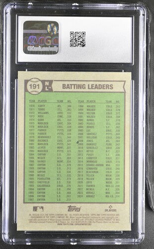 2025 TOPPS HERITAGE CHROME #191 ARRAEZ/OZUNA/OHTANI LIGHT BLUE REFRACTOR CGC 9 SC4