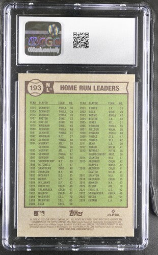 2025 Topps Heritage #193 Schwarber/Ozuna/Ohtani Dark Blue Border CGC 10 SC4
