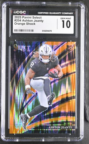2025 Panini Select #204 Ashton Jeanty Orange Shock CGC 10 SC2