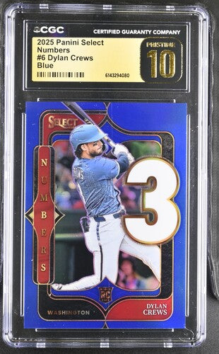 2025 Panini Select Numbers #6 Dylan Crews Blue CGC Pristine 10 SC4