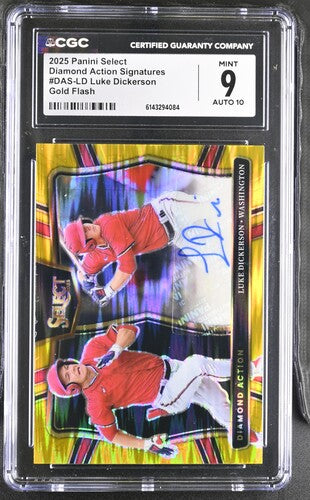 2025 PANINI SELECT DIAMOND ACTION SIGNATURES #DAS-LD LUKE DICKERSON GOLD FLASH CGC 9 SC4