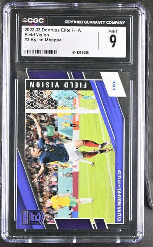 2022-23 Donruss Elite FIFA Field Vision #3 Kylian Mbappe CGC 9