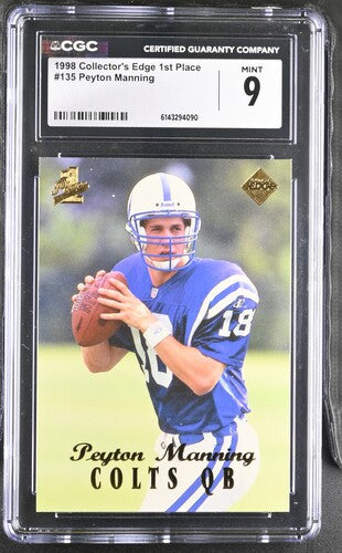 1998 Collector's Edge 1st Place #135 Peyton Manning CGC 9 SC2