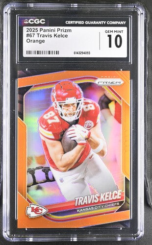 2025 Panini Prizm #67 Travis Kelce Orange CGC 10 SC2
