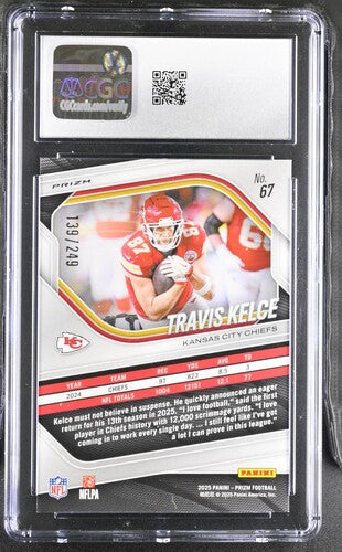 2025 Panini Prizm #67 Travis Kelce Orange CGC 10 SC2