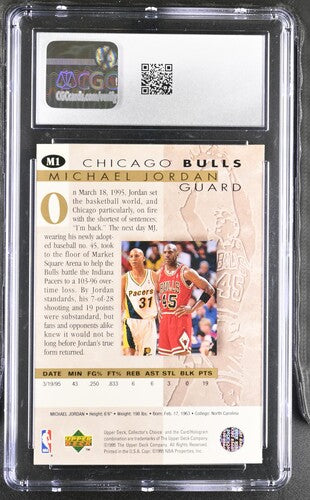 1995-96 Collector's Choice Jordan He's Back #M1 Michael Jordan CGC 9 SC5