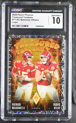 2024 Panini Phoenix Treasured Tandems Mahomes/Kelce Lazer CGC 10