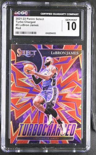 2021-22 Panini Select Turbo Charged #5 LeBron James Red CGC 10 SC5
