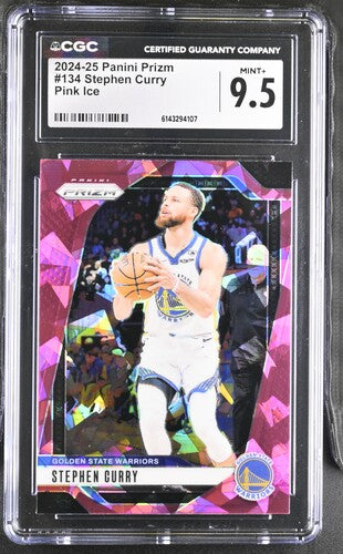 2024-25 Panini Prizm #134 Stephen Curry Pink Ice CGC 9.5 SC5