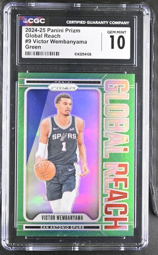 2024 Panini Prizm Global Reach Victor Wembanyama Green CGC 10 SC5
