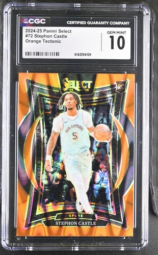 2024-25 Panini Select #72 Stephon Castle Orange Tectonic CGC 10 SC5