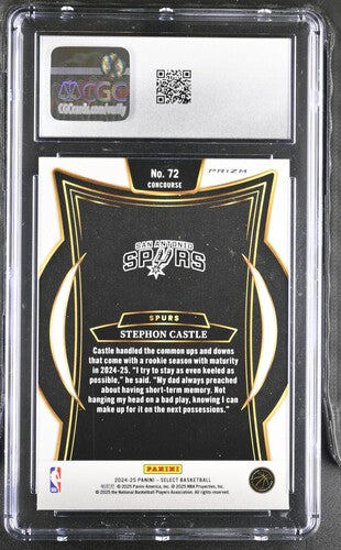 2024-25 Panini Select #72 Stephon Castle Orange Tectonic CGC 10 SC5